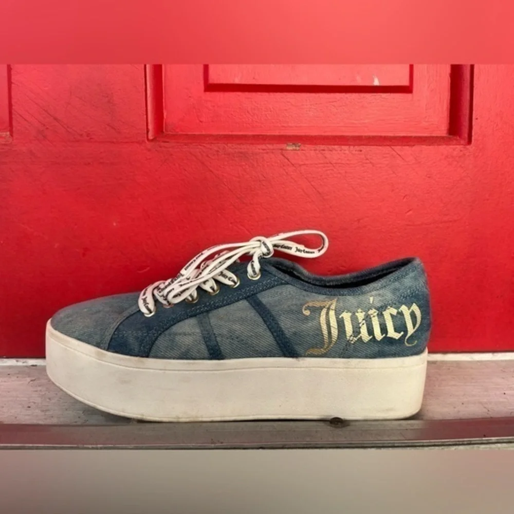 Juicy Couture | Shoes | Juicy Couture Womens Denim Blue And Gold ...
